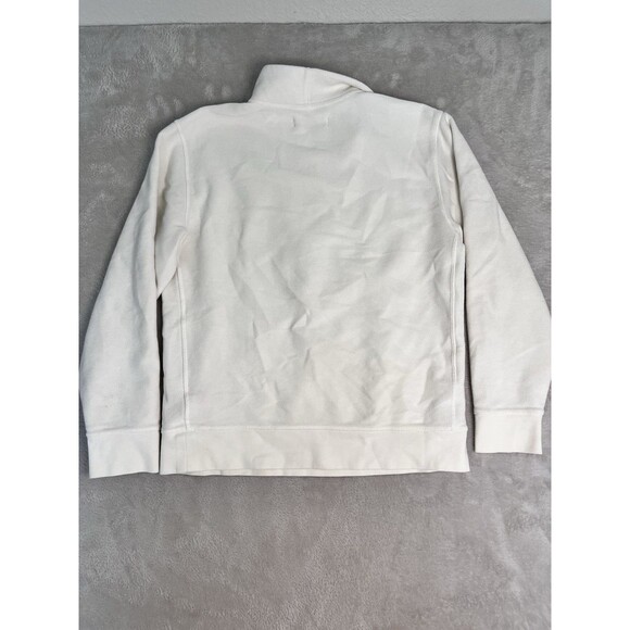 Everlane Textured Cotton 1/2 Zip Sweatshirt Mens Size Medium Ivory Office Golf - Picture 8 of 8